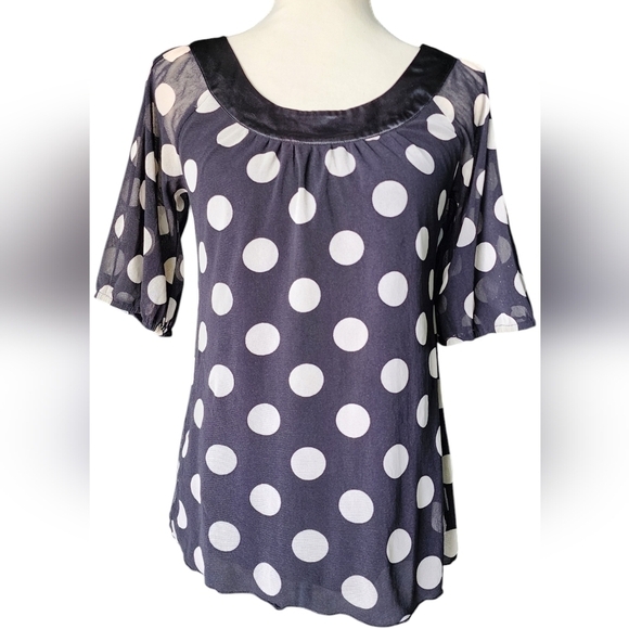 I.N.C. International Concepts Blouse shirt top polka dot Small - Picture 1 of 10